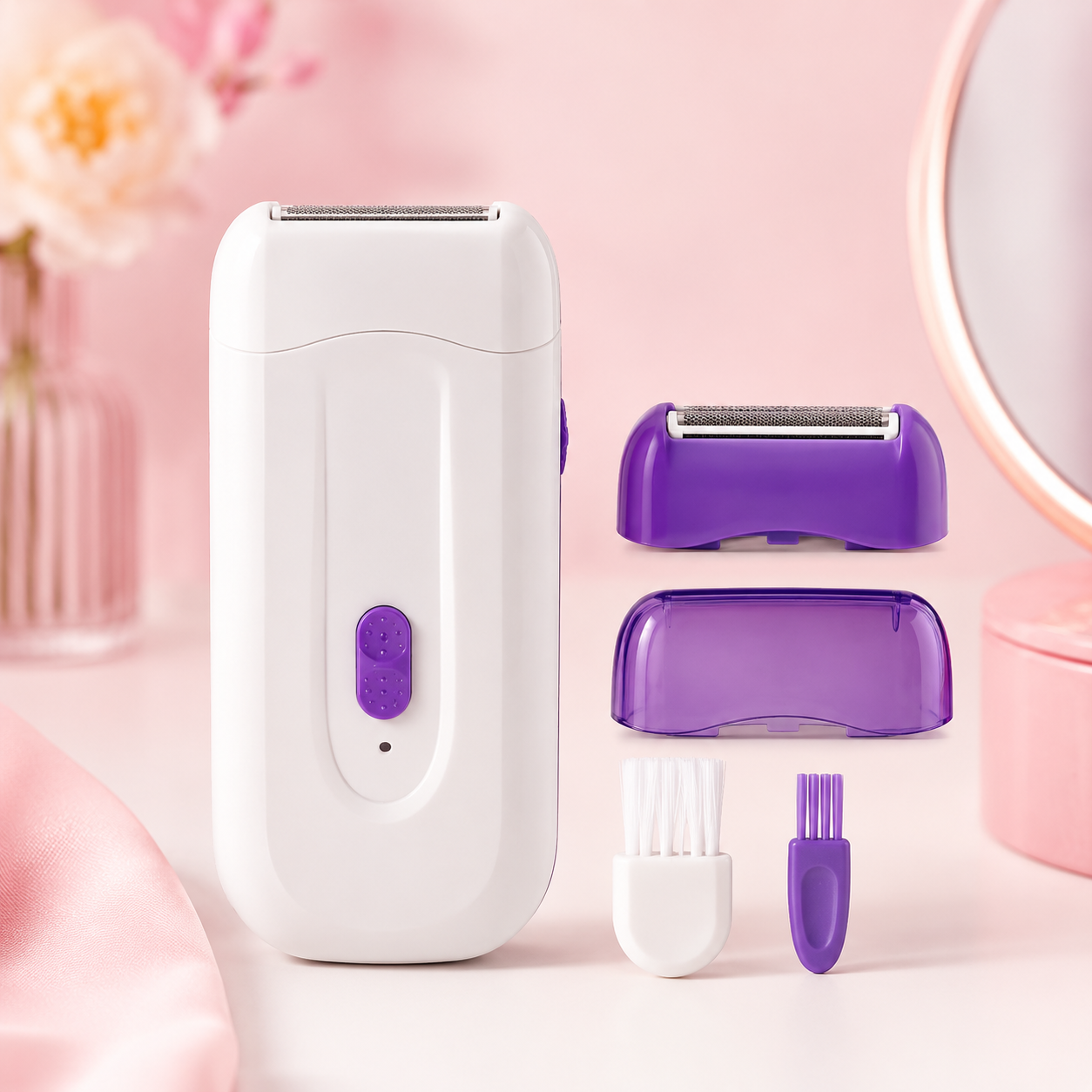 Depilador Elétrico Removedor de Pêlos Bivolt Roxo/Branco