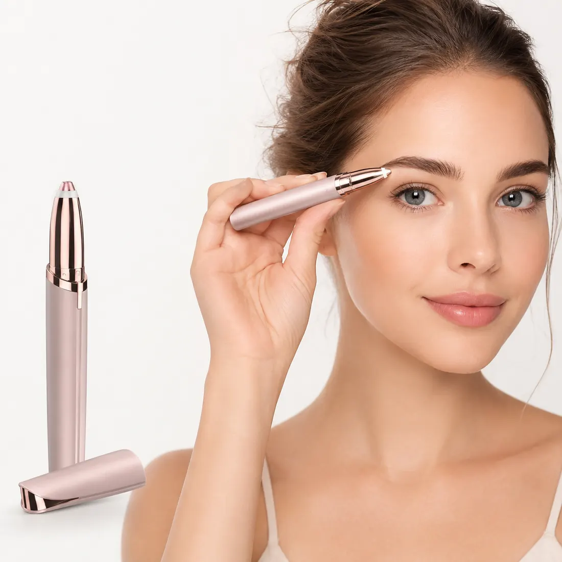 Modelo usando caneta depiladora